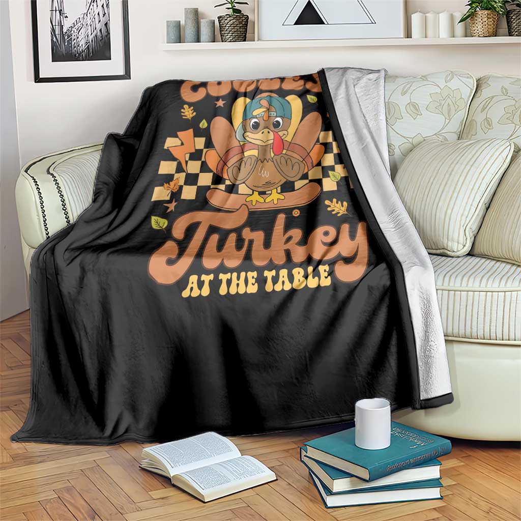 Thanksgiving Kids Throw Blanket Coolest Turkey At The Table Boys Toddler Youth - Wonder Print Shop