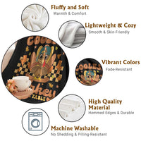 Thanksgiving Kids Throw Blanket Coolest Turkey At The Table Boys Toddler Youth - Wonder Print Shop