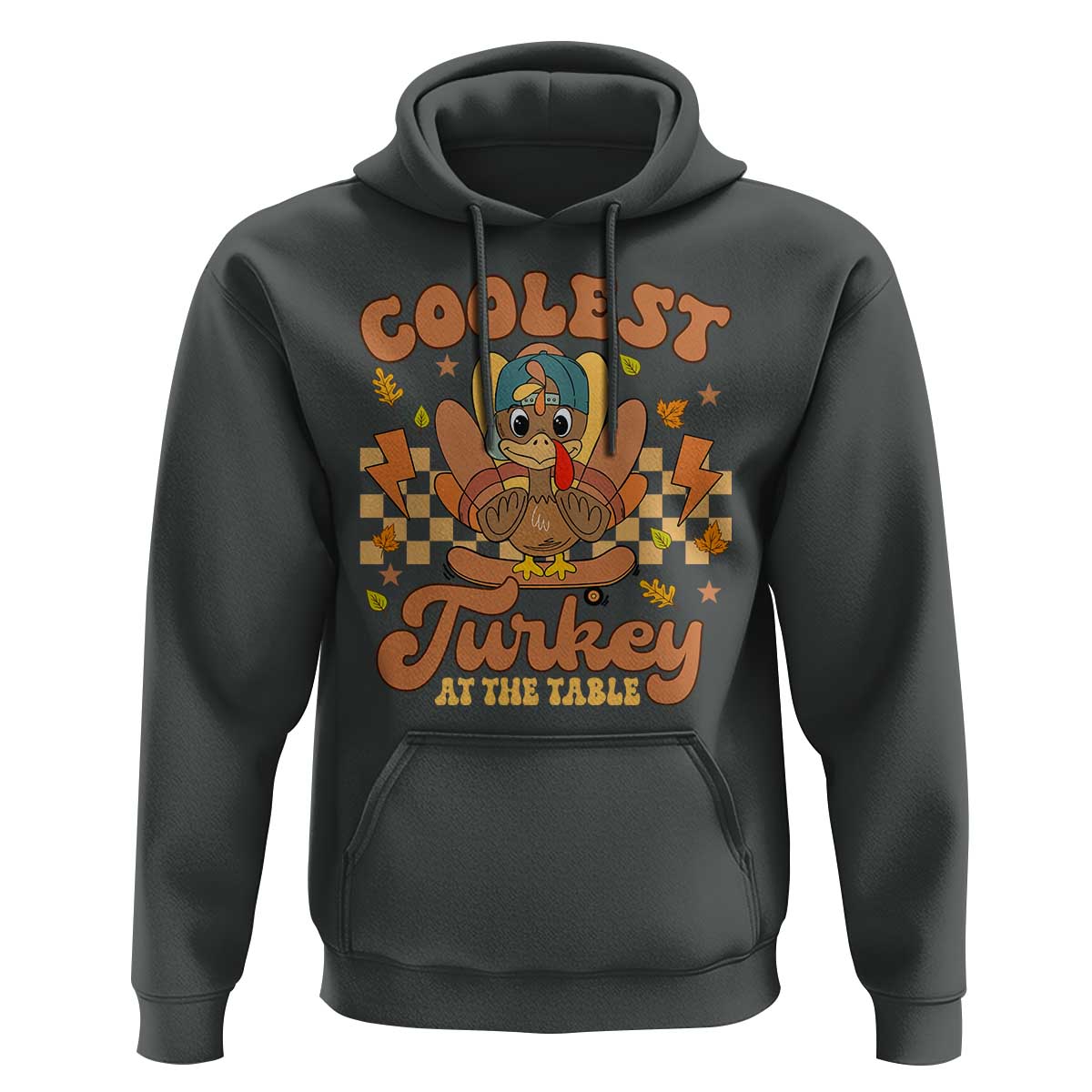 Thanksgiving Kids Hoodie Coolest Turkey At The Table Boys Toddler Youth