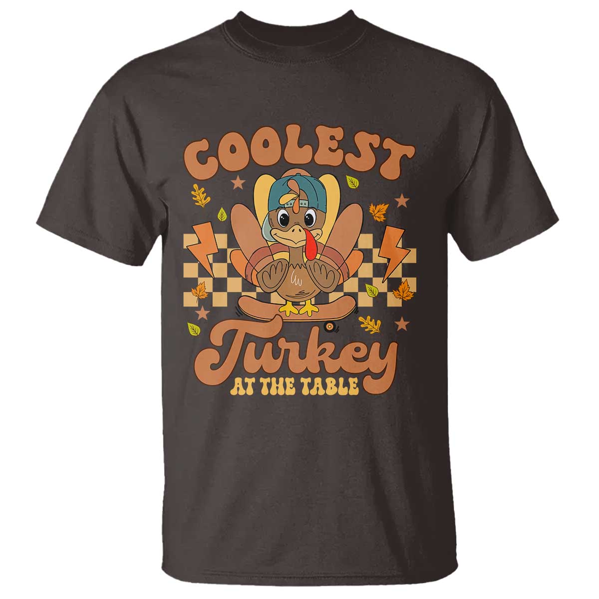 Thanksgiving Kids T Shirt Coolest Turkey At The Table Boys Toddler Youth - Wonder Print Shop
