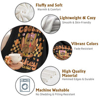 Thanksgiving Kids Throw Blanket Coolest Turkey At The Table Girls Toddler Youth - Wonder Print Shop