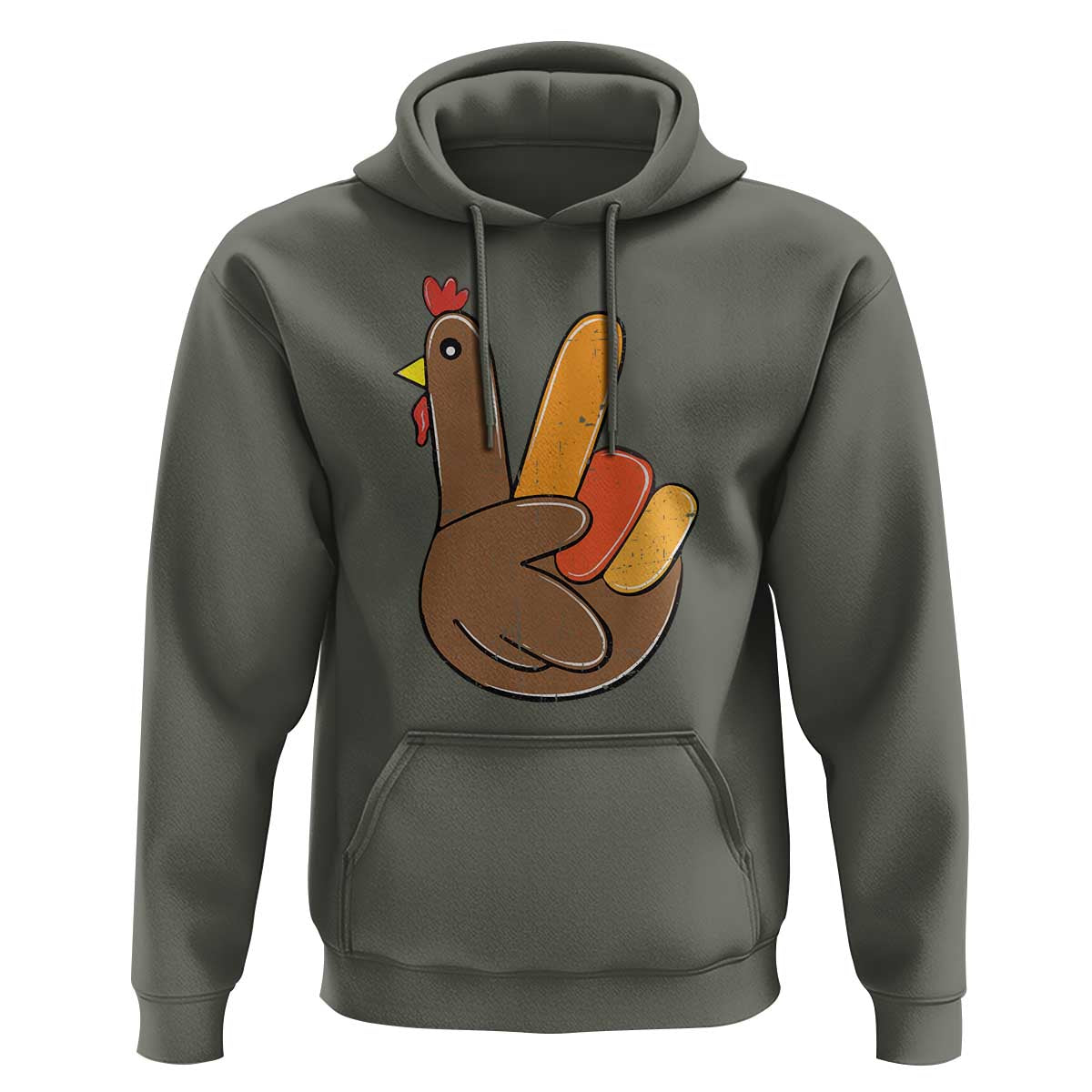 Thanksgiving Hoodie Peace Sign Turkey Hand Cool Thanksgiving Hippie