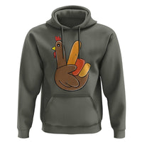 Thanksgiving Hoodie Peace Sign Turkey Hand Cool Thanksgiving Hippie