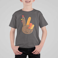 Thanksgiving T Shirt For Kid Peace Sign Turkey Hand Cool Thanksgiving Hippie - Wonder Print Shop