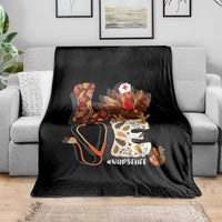 Thanksgiving Nurse Life Throw Blanket Love Turkey Fall - Wonder Print Shop