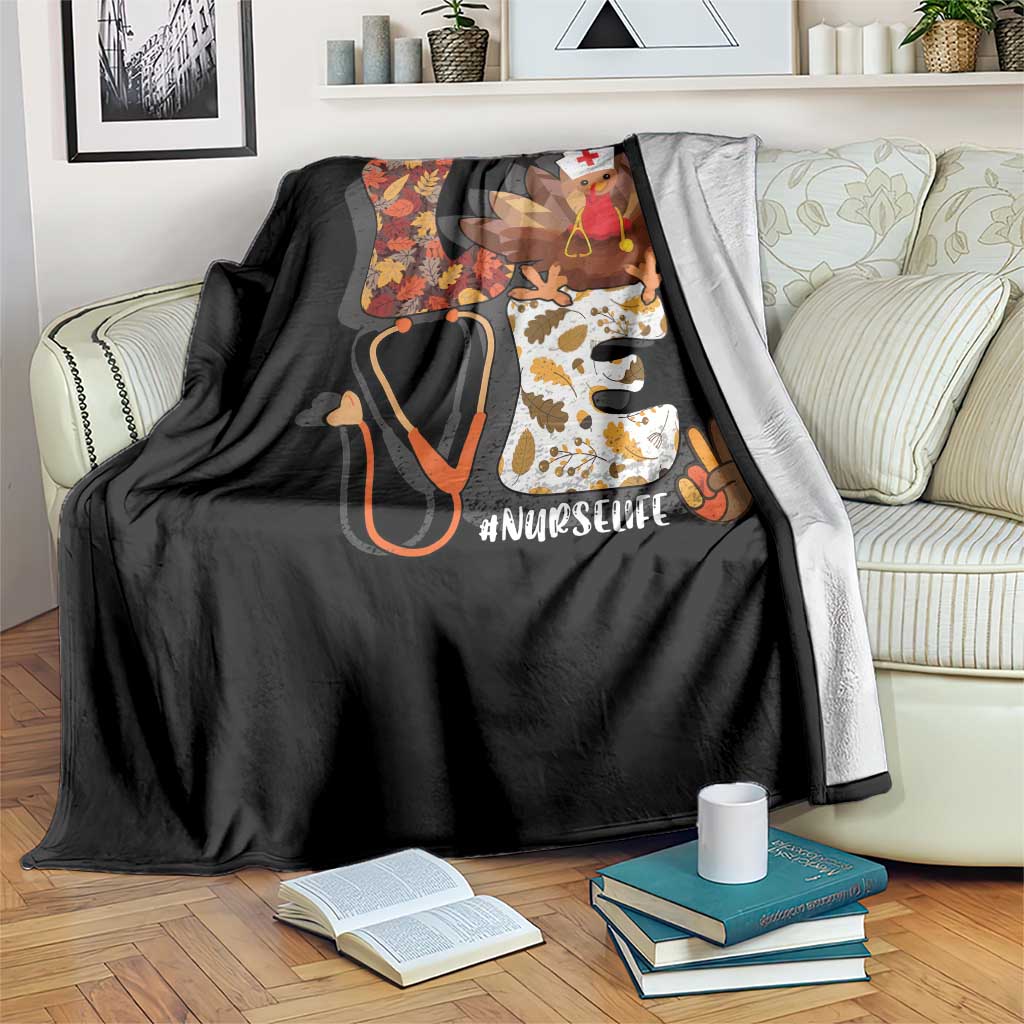 Thanksgiving Nurse Life Throw Blanket Love Turkey Fall - Wonder Print Shop
