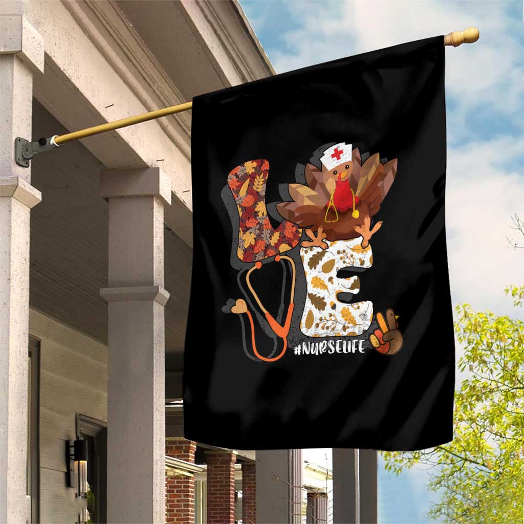 Thanksgiving Nurse Life Garden Flag Love Turkey Fall - Wonder Print Shop