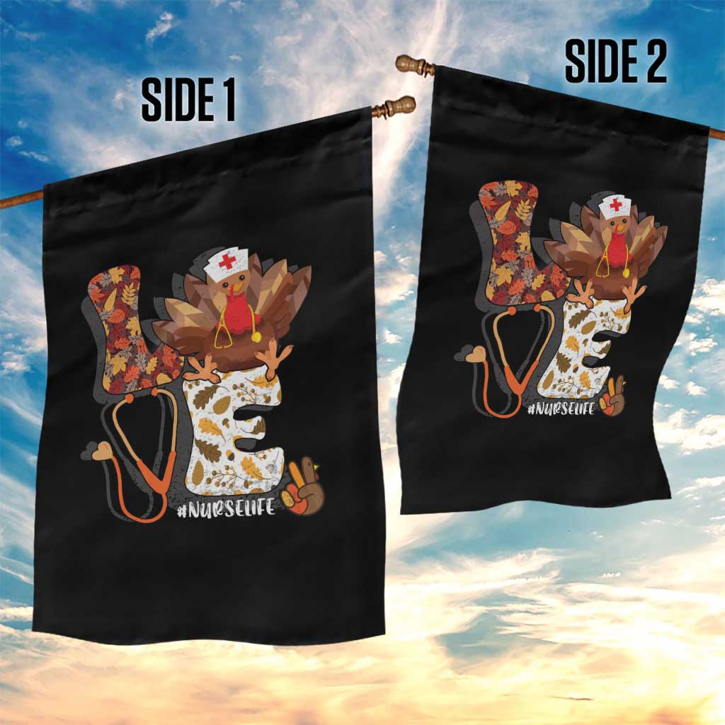 Thanksgiving Nurse Life Garden Flag Love Turkey Fall - Wonder Print Shop