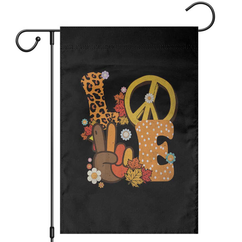 Thanksgiving Garden Flag Peace Sign Love Turkey Hand - Wonder Print Shop