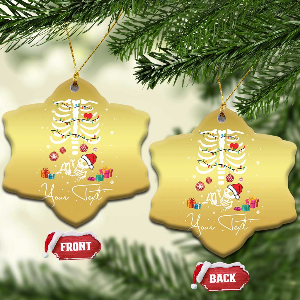 Personalized Pregnancy Announcement Christmas Ornament Custom Name Maternity Christmas Skeleton Baby Monster Mom To Be Tee - Wonder Print Shop