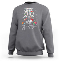 Personalized Pregnancy Announcement Sweatshirt Custom Name Maternity Christmas Skeleton Baby Monster Mom To Be Tee - Wonder Print Shop