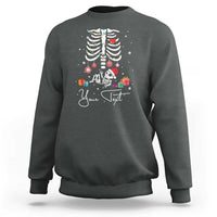 Personalized Pregnancy Announcement Sweatshirt Custom Name Maternity Christmas Skeleton Baby Monster Mom To Be Tee - Wonder Print Shop