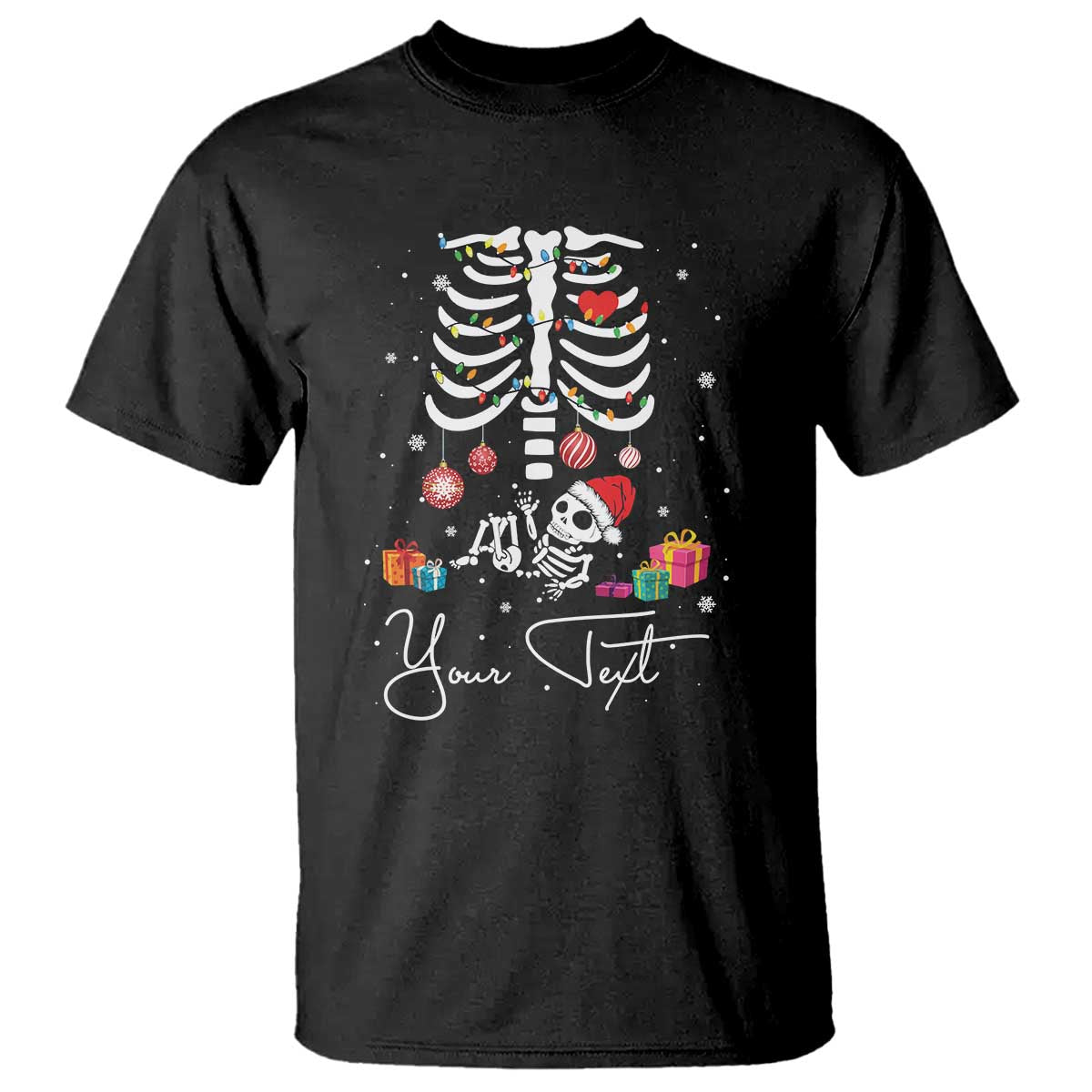 Personalized Pregnancy Announcement T Shirt Custom Name Maternity Christmas Skeleton Baby Monster Mom To Be Tee - Wonder Print Shop