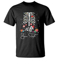 Personalized Pregnancy Announcement T Shirt Custom Name Maternity Christmas Skeleton Baby Monster Mom To Be Tee - Wonder Print Shop