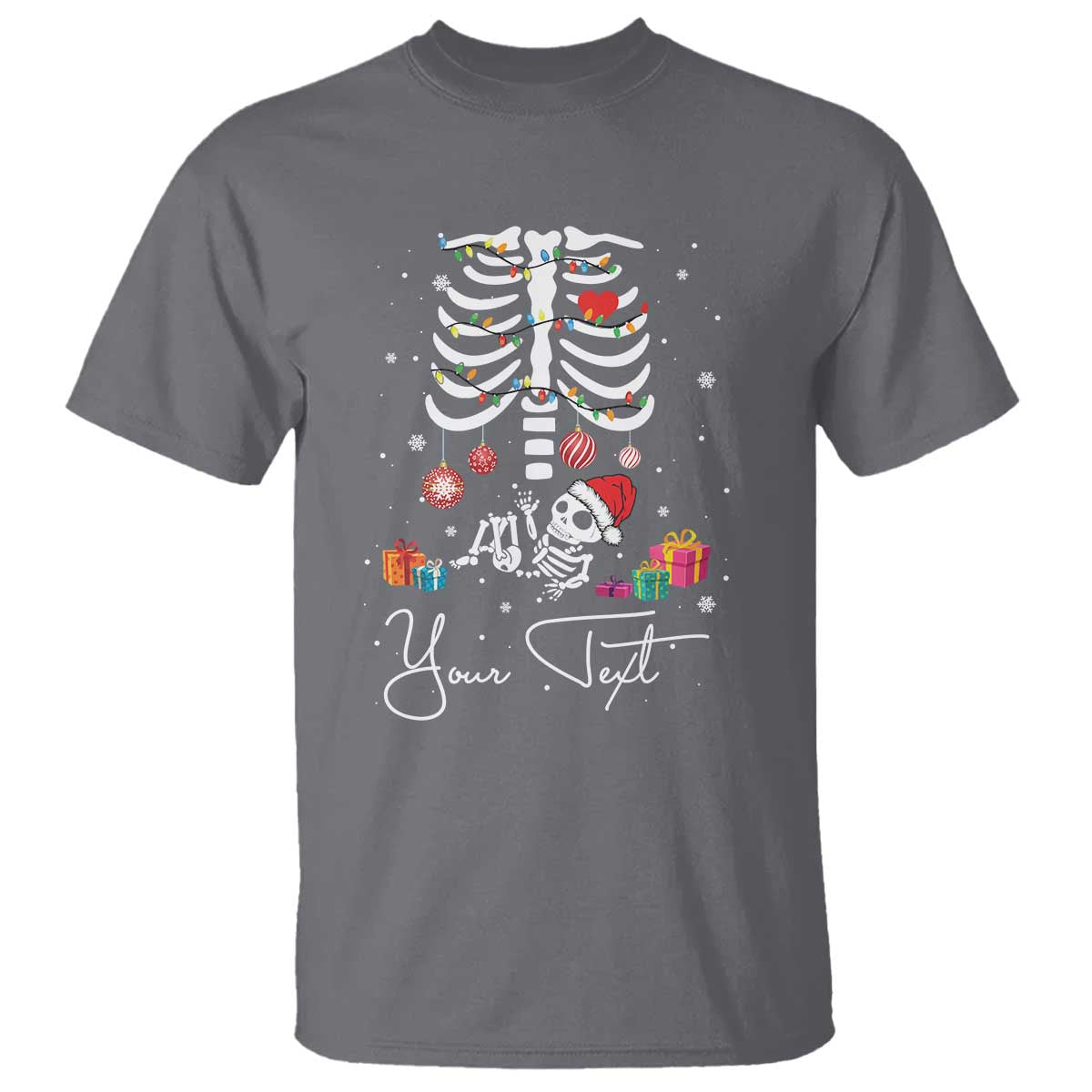 Personalized Pregnancy Announcement T Shirt Custom Name Maternity Christmas Skeleton Baby Monster Mom To Be Tee - Wonder Print Shop