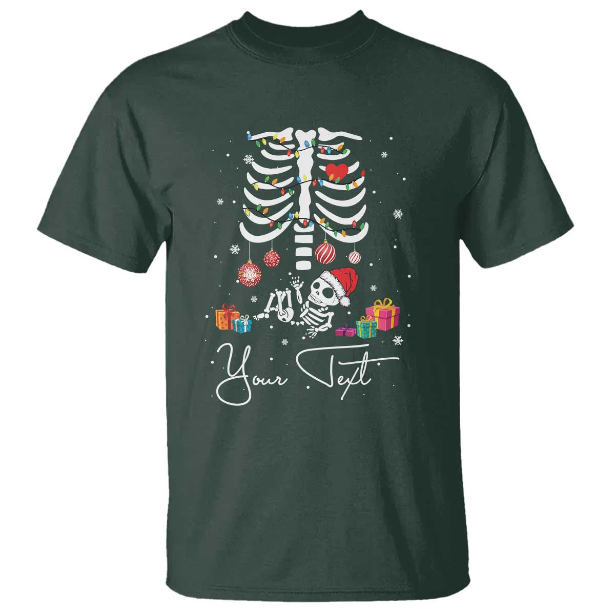 Personalized Pregnancy Announcement T Shirt Custom Name Maternity Christmas Skeleton Baby Monster Mom To Be Tee - Wonder Print Shop