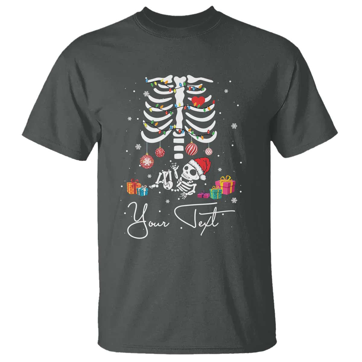 Personalized Pregnancy Announcement T Shirt Custom Name Maternity Christmas Skeleton Baby Monster Mom To Be Tee - Wonder Print Shop