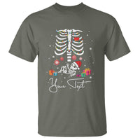 Personalized Pregnancy Announcement T Shirt Custom Name Maternity Christmas Skeleton Baby Monster Mom To Be Tee - Wonder Print Shop