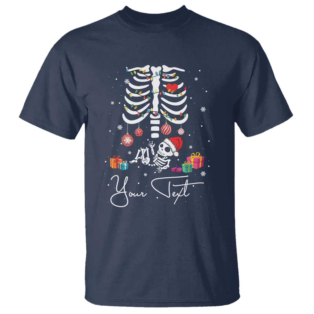 Personalized Pregnancy Announcement T Shirt Custom Name Maternity Christmas Skeleton Baby Monster Mom To Be Tee - Wonder Print Shop