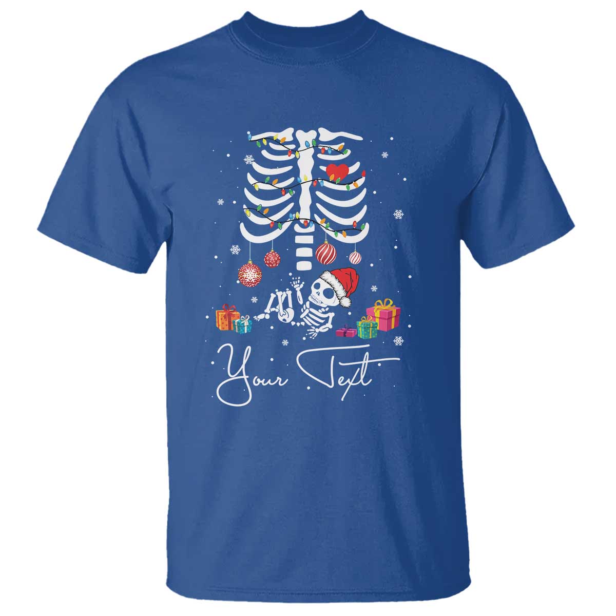 Personalized Pregnancy Announcement T Shirt Custom Name Maternity Christmas Skeleton Baby Monster Mom To Be Tee - Wonder Print Shop