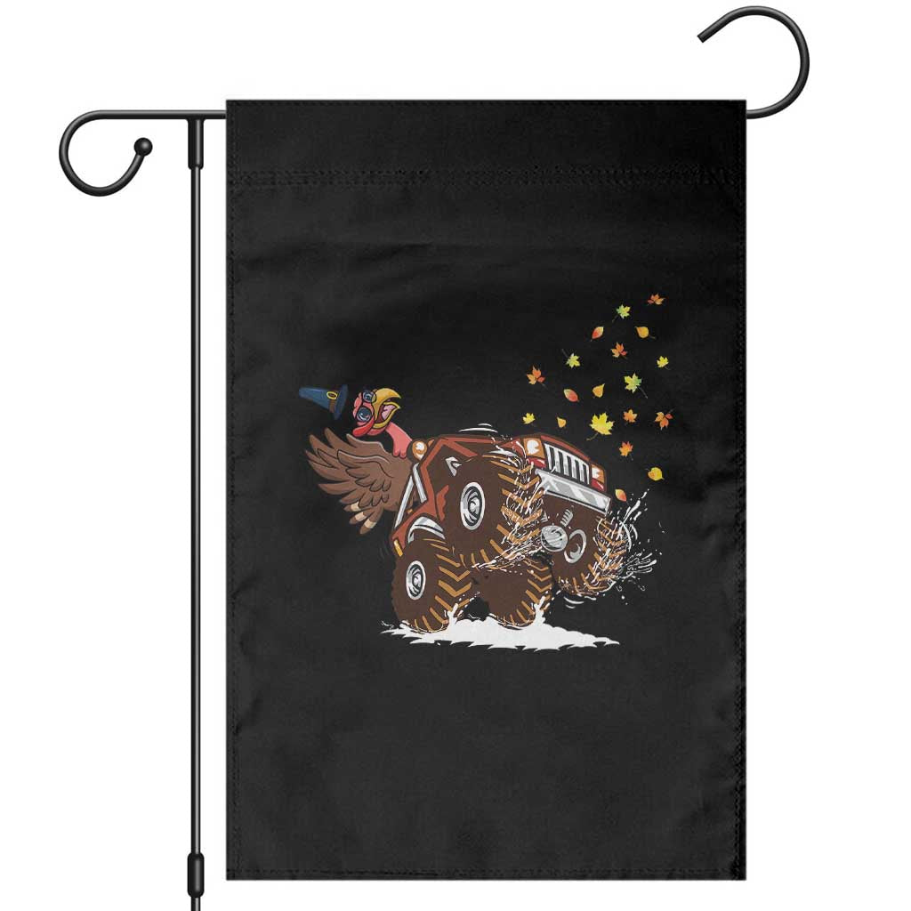 Thanksgiving Turkey Garden Flag Riding Monster Truck Boys Kids - Wonder Print Shop