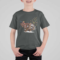 Thanksgiving Turkey T Shirt For Kid Riding Monster Truck Boys Kids - Wonder Print Shop
