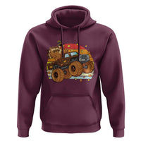 Thanksgiving Turkey Riding Monster Truck Hoodie Retro Fall Boy Tee Kids Autumn