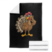Funny Thanksgiving Throw Blanket Turkey Women Girl Leopard Print Autumn Fall - Wonder Print Shop