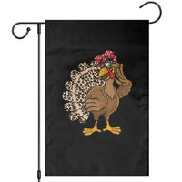 Funny Thanksgiving Garden Flag Turkey Women Girl Leopard Print Autumn Fall - Wonder Print Shop