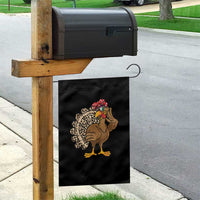 Funny Thanksgiving Garden Flag Turkey Women Girl Leopard Print Autumn Fall - Wonder Print Shop