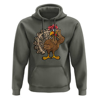 Funny Thanksgiving Hoodie Turkey Women Girl Leopard Print Autumn Fall