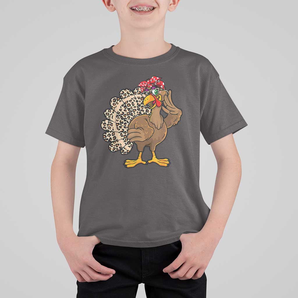 Funny Thanksgiving T Shirt For Kid Turkey Women Girl Leopard Print Autumn Fall - Wonder Print Shop