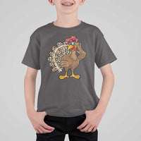 Funny Thanksgiving T Shirt For Kid Turkey Women Girl Leopard Print Autumn Fall - Wonder Print Shop
