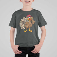 Funny Thanksgiving T Shirt For Kid Turkey Women Girl Leopard Print Autumn Fall - Wonder Print Shop