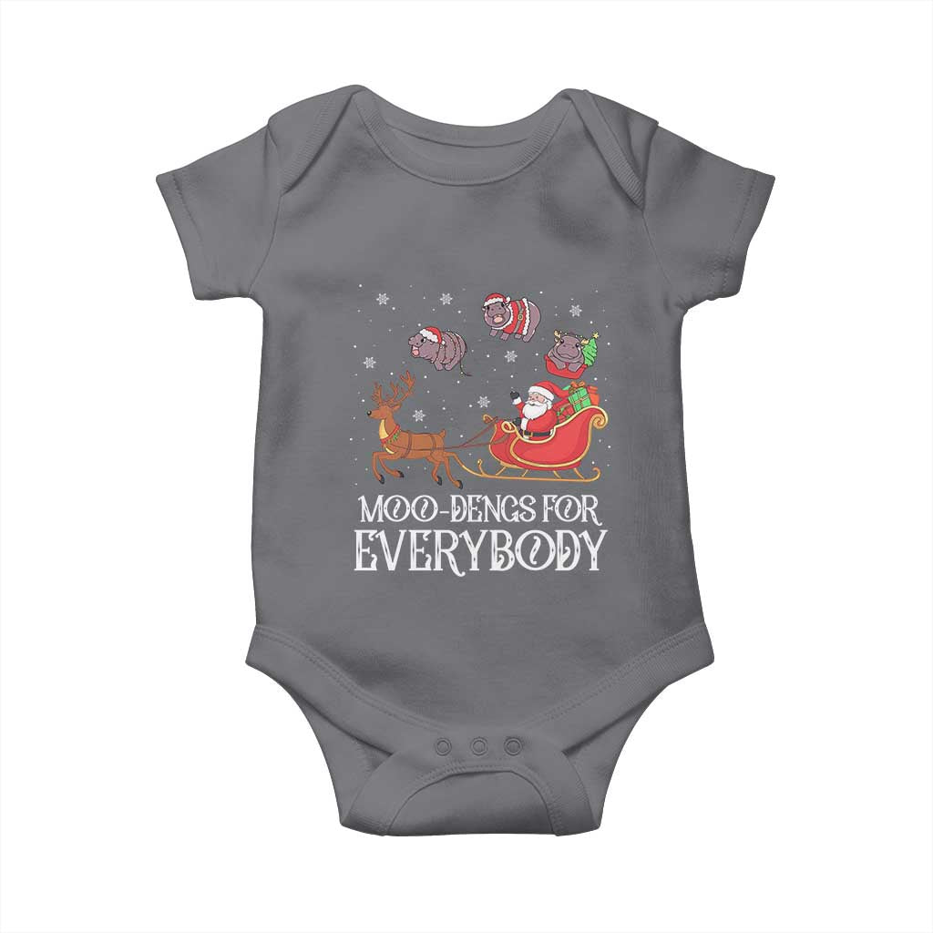 Christmas Moo Deng Baby Onesie Moo-deng For Everybody Funny Xmas Santa