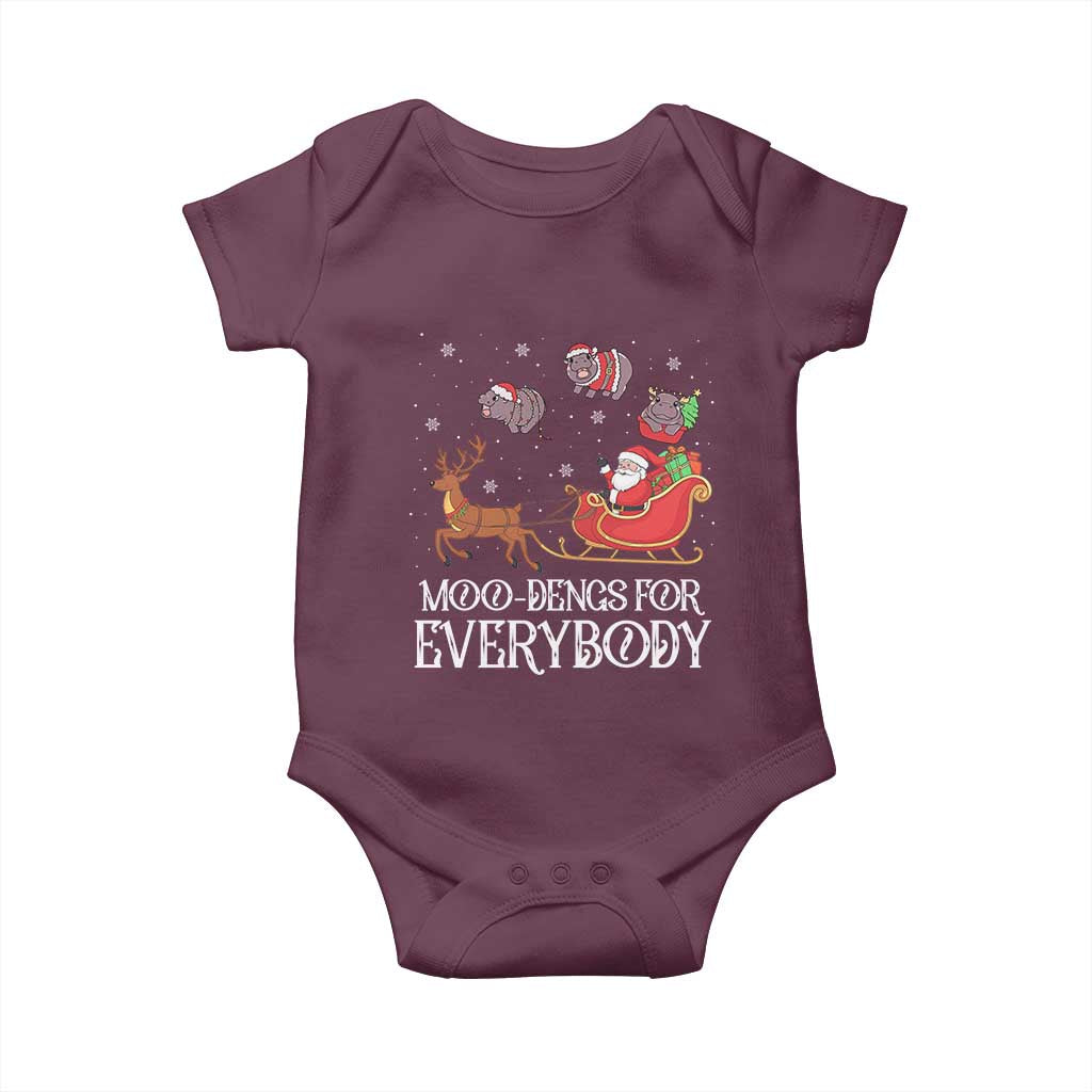 Christmas Moo Deng Baby Onesie Moo-deng For Everybody Funny Xmas Santa