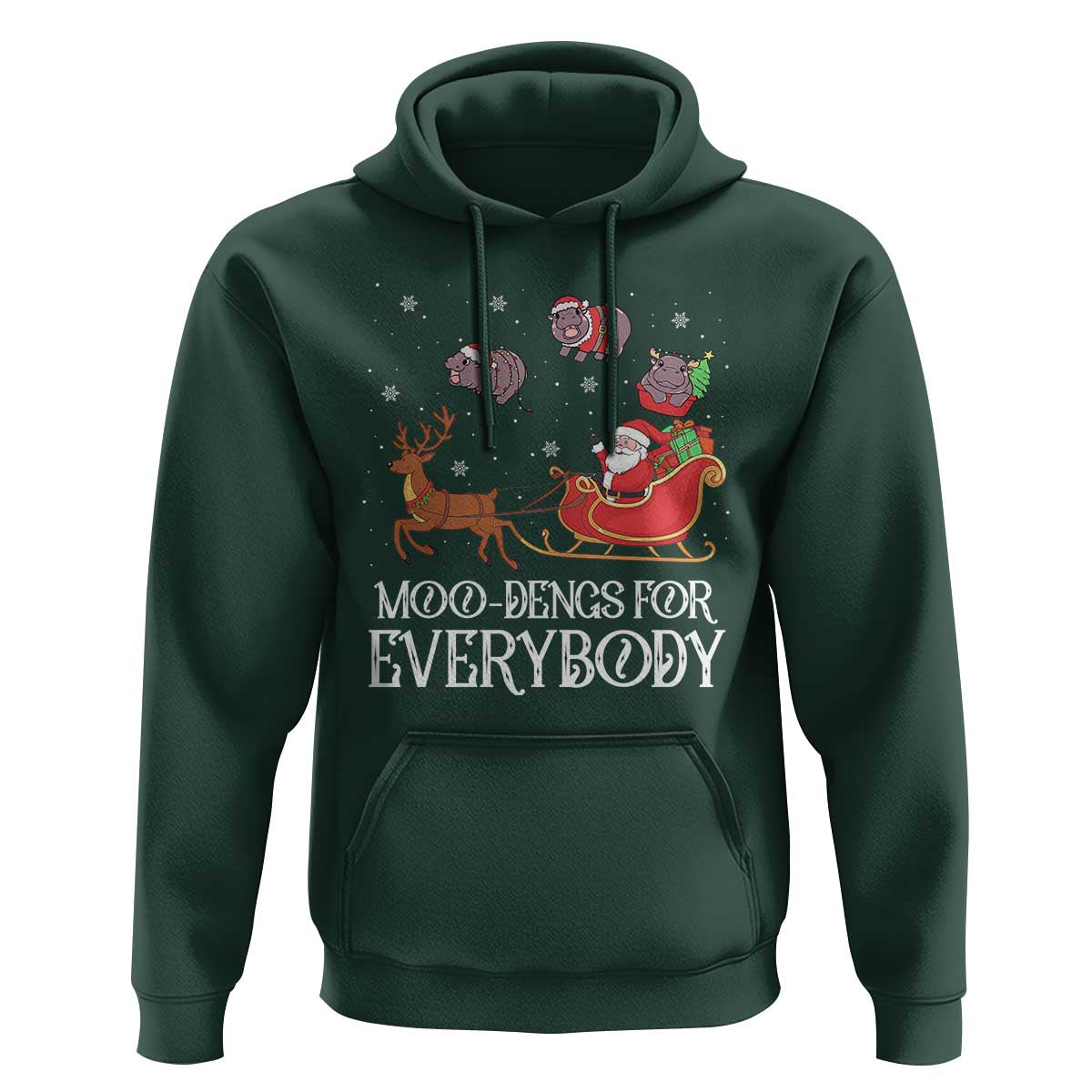 Christmas Moo Deng Hoodie Moo-deng For Everybody Funny Xmas Santa
