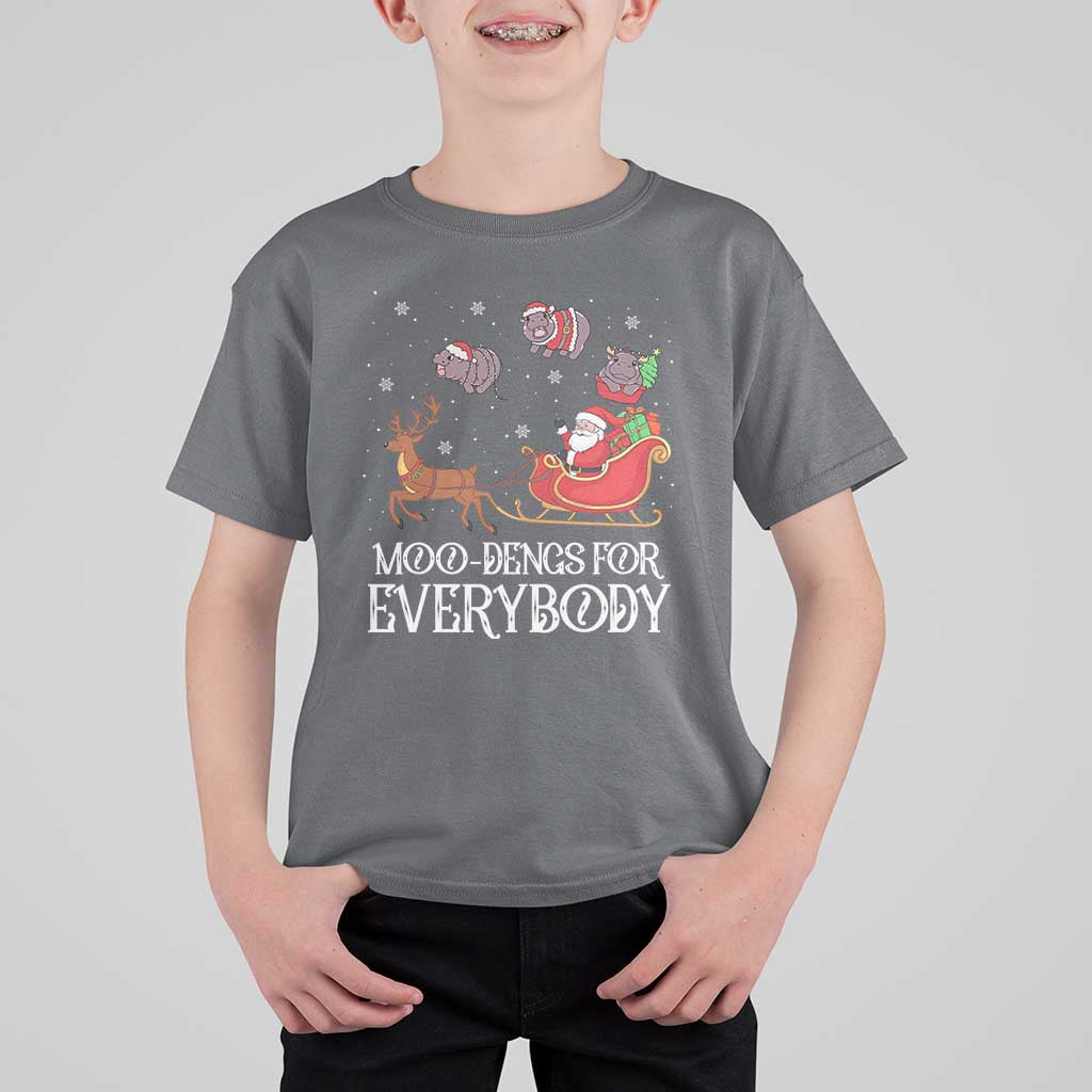 Christmas Moo Deng T Shirt For Kid Moo-deng For Everybody Funny Xmas Santa - Wonder Print Shop