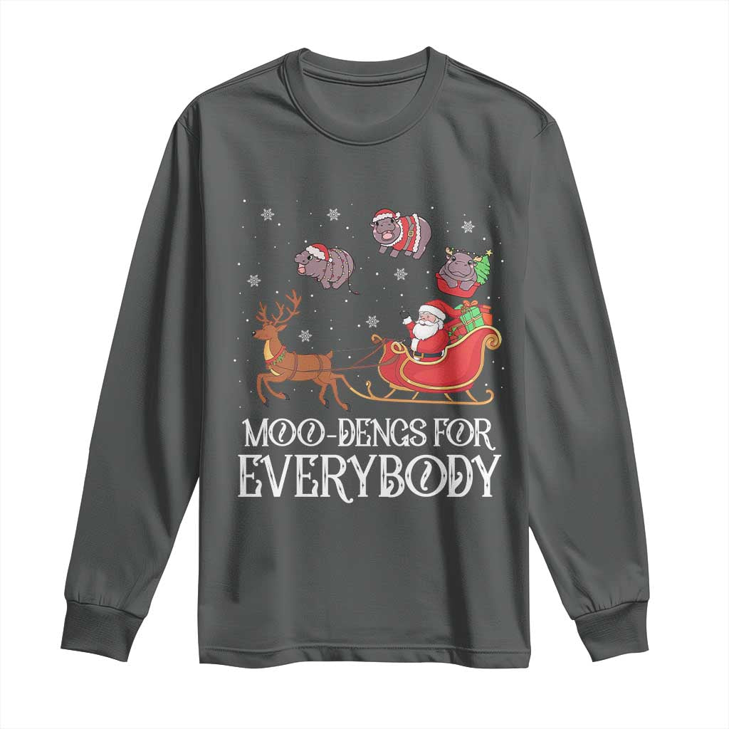 Christmas Moo Deng Long Sleeve Shirt Moo-deng For Everybody Funny Xmas Santa