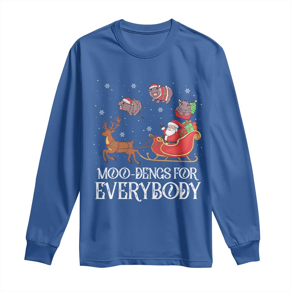 Christmas Moo Deng Long Sleeve Shirt Moo-deng For Everybody Funny Xmas Santa
