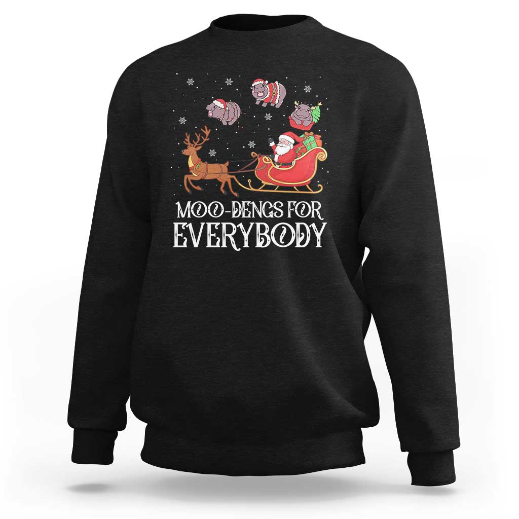 Christmas Moo Deng Sweatshirt Moo-deng For Everybody Funny Xmas Santa - Wonder Print Shop