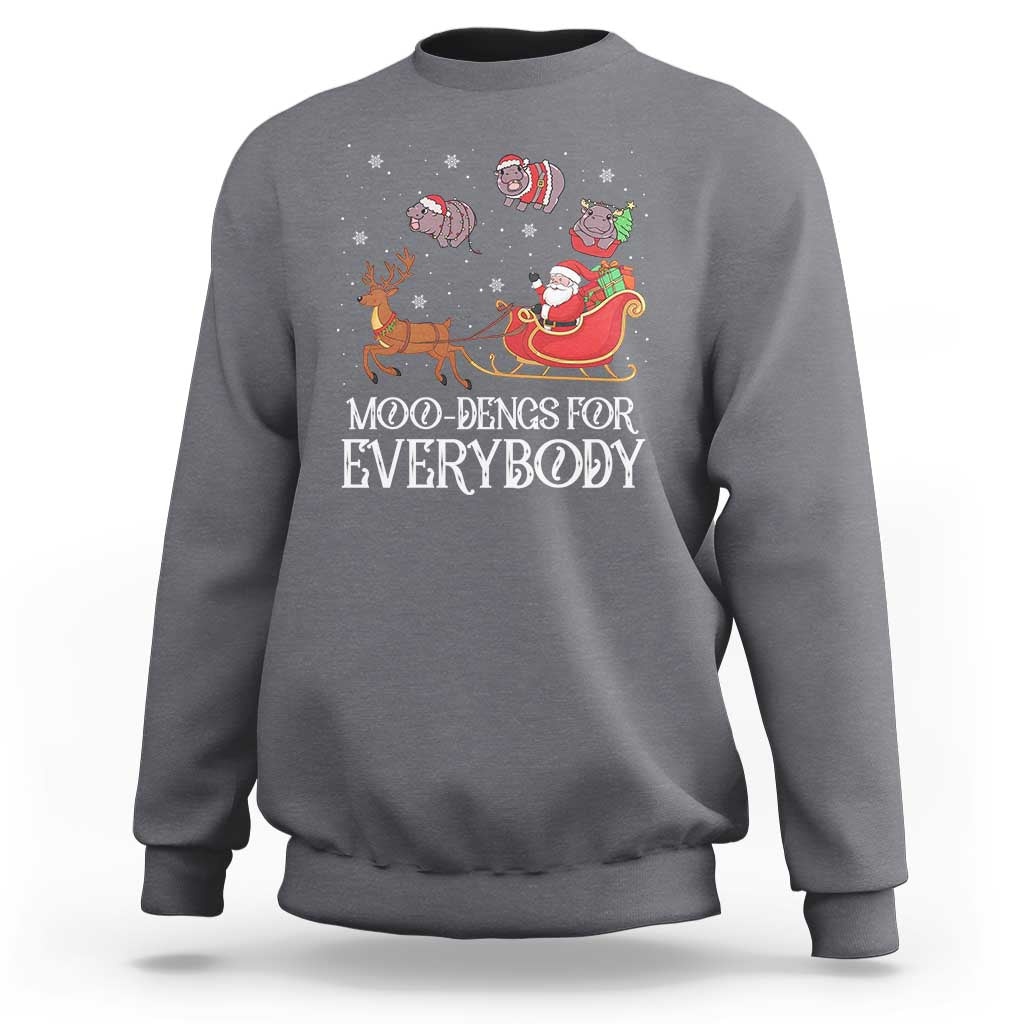Christmas Moo Deng Sweatshirt Moo-deng For Everybody Funny Xmas Santa - Wonder Print Shop