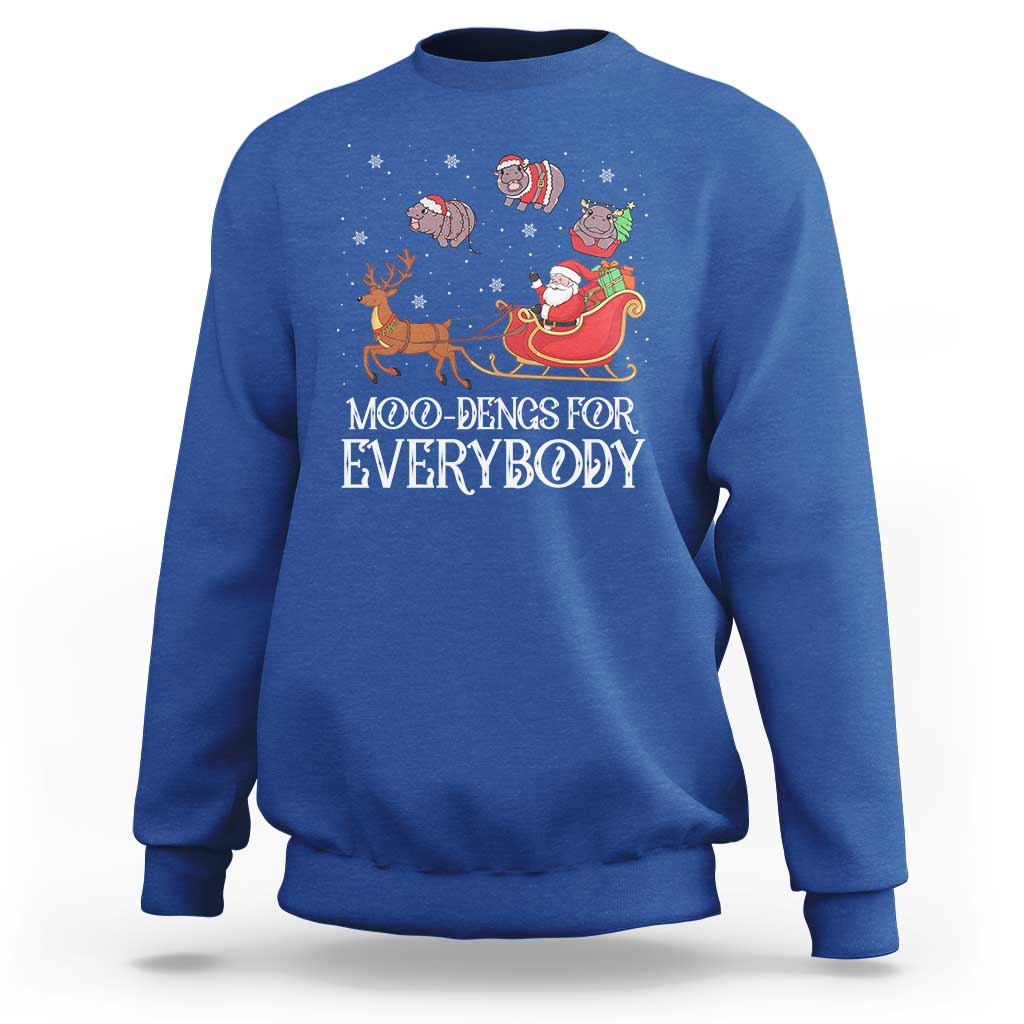 Christmas Moo Deng Sweatshirt Moo-deng For Everybody Funny Xmas Santa - Wonder Print Shop