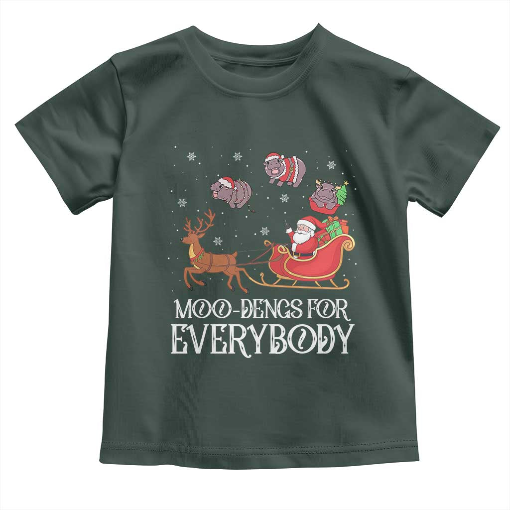 Christmas Moo Deng Toddler T Shirt Moo-deng For Everybody Funny Xmas Santa