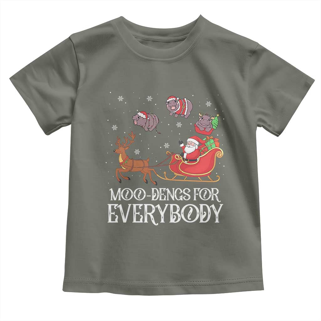 Christmas Moo Deng Toddler T Shirt Moo-deng For Everybody Funny Xmas Santa