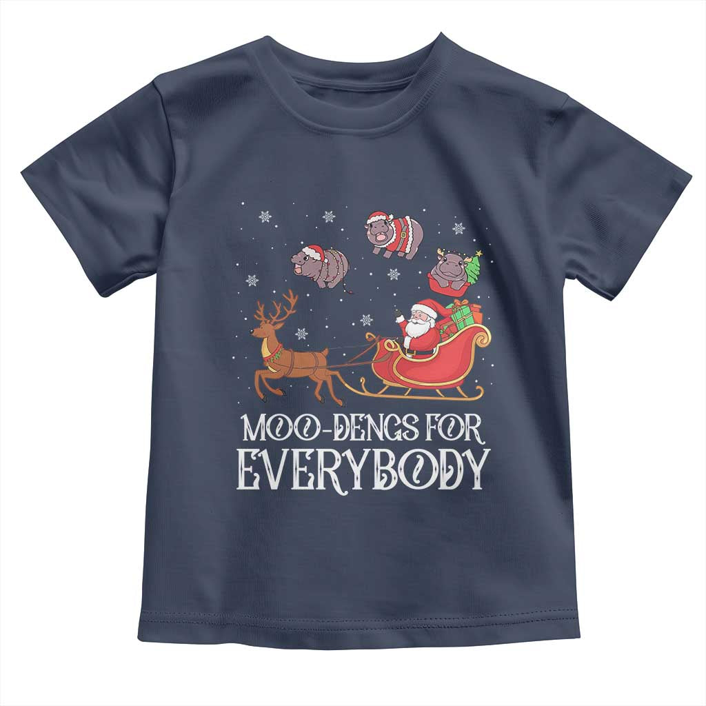 Christmas Moo Deng Toddler T Shirt Moo-deng For Everybody Funny Xmas Santa