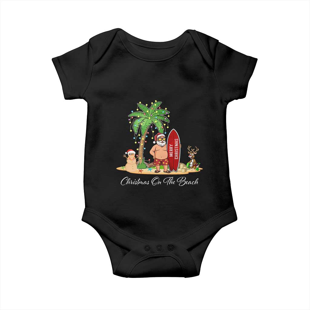 Hawaii Christmas Baby Onesie Christmas On The Beach Holiday Xmas Palm Tree