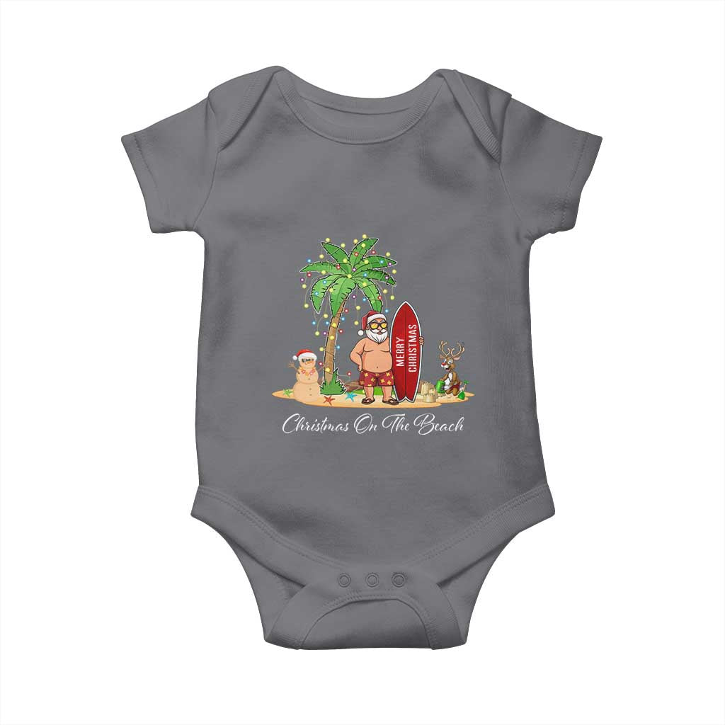 Hawaii Christmas Baby Onesie Christmas On The Beach Holiday Xmas Palm Tree