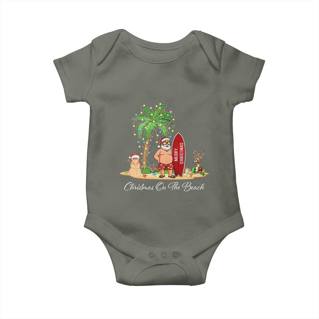 Hawaii Christmas Baby Onesie Christmas On The Beach Holiday Xmas Palm Tree