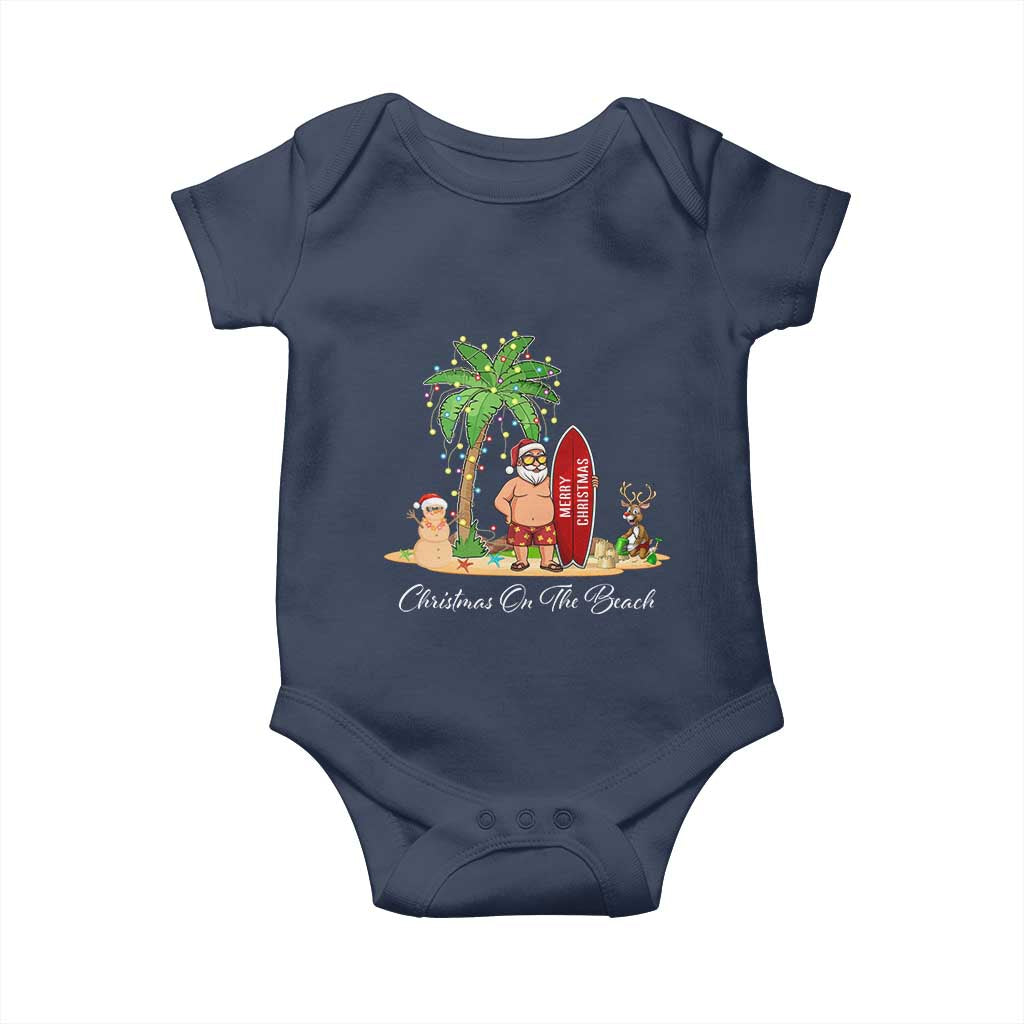 Hawaii Christmas Baby Onesie Christmas On The Beach Holiday Xmas Palm Tree